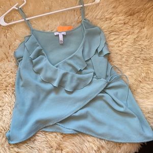 Leith women’s size small seafoam green spaghetti strap blouse NWt